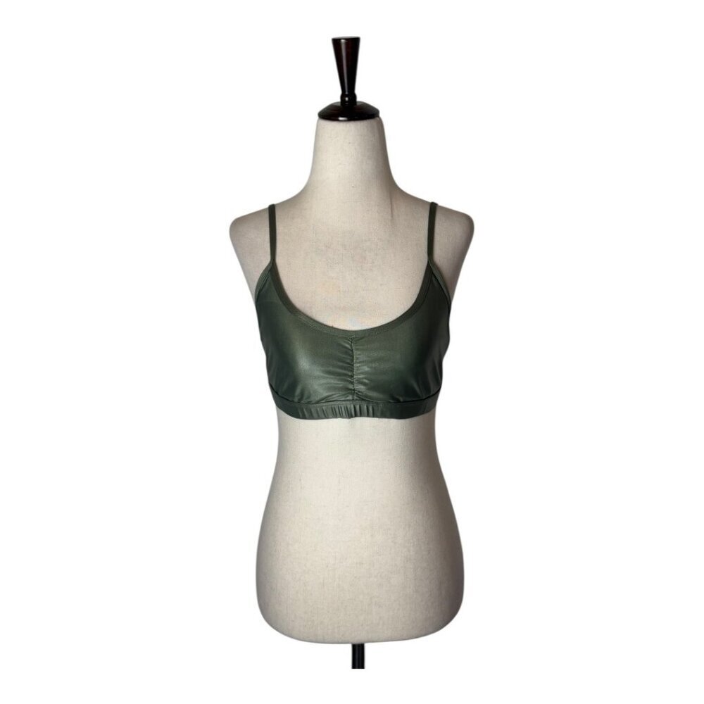 Koral Sports Bra Women Small Olive Green Element Shimmer Strappy Yoga Athletic - Picture 3 of 8